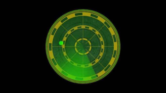 4k数字绿色现实雷达，搜索中的目标在监视器上，海军声纳，导航界面壁纸上的军事搜索系统。股票视频