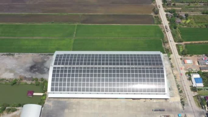 太阳能销售屋顶工厂鸟瞰图