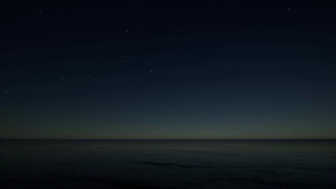 令人惊叹的夜海。蓝色海洋背景。夜景背景。背景，壁纸。复古风格。日落，黄昏。幻想风格热带海滩4k