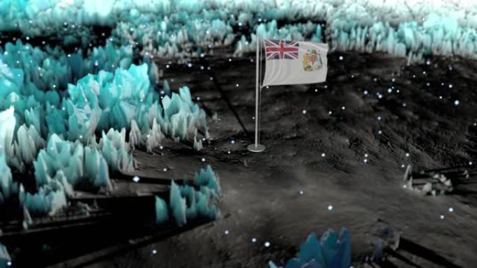 英国南极领土史诗旗帜背景循环