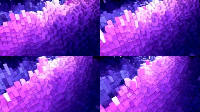 流动的彩色抽象立方体动画背景
