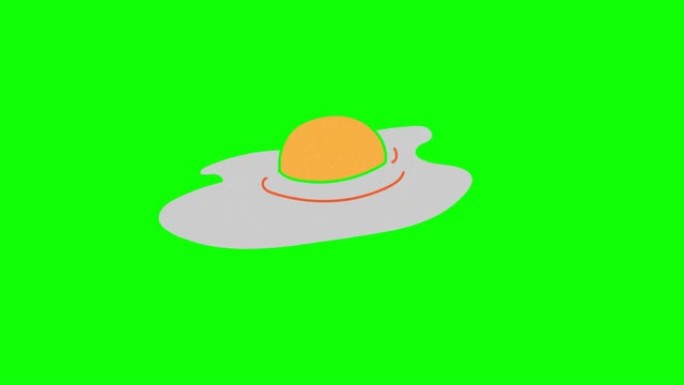 煎蛋手绘绿屏。浮动循环动画
