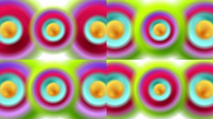 彩色平滑圆圈的抽象视频动画
