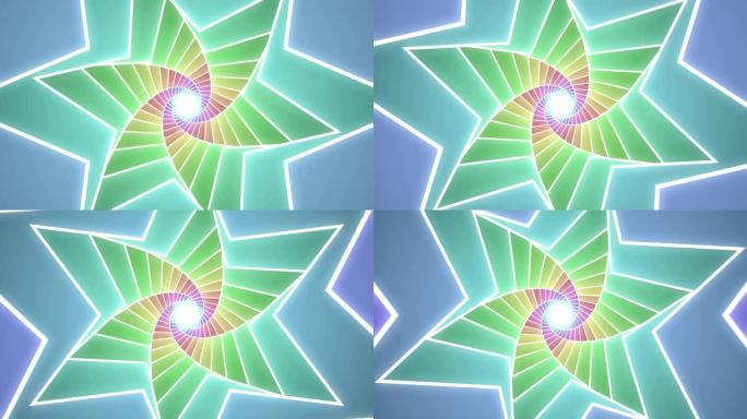 抽象彩色星图现代螺旋隧道背景动画