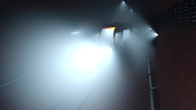 地铁列车通过地下隧道的3d动画