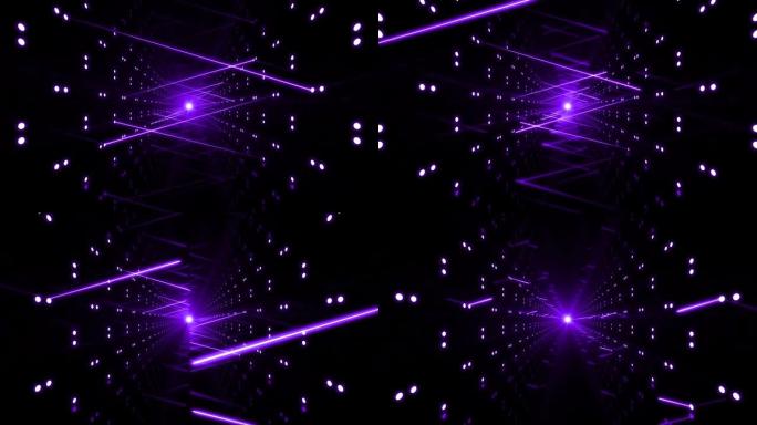 紫色抽象3D环形激光背景隧道