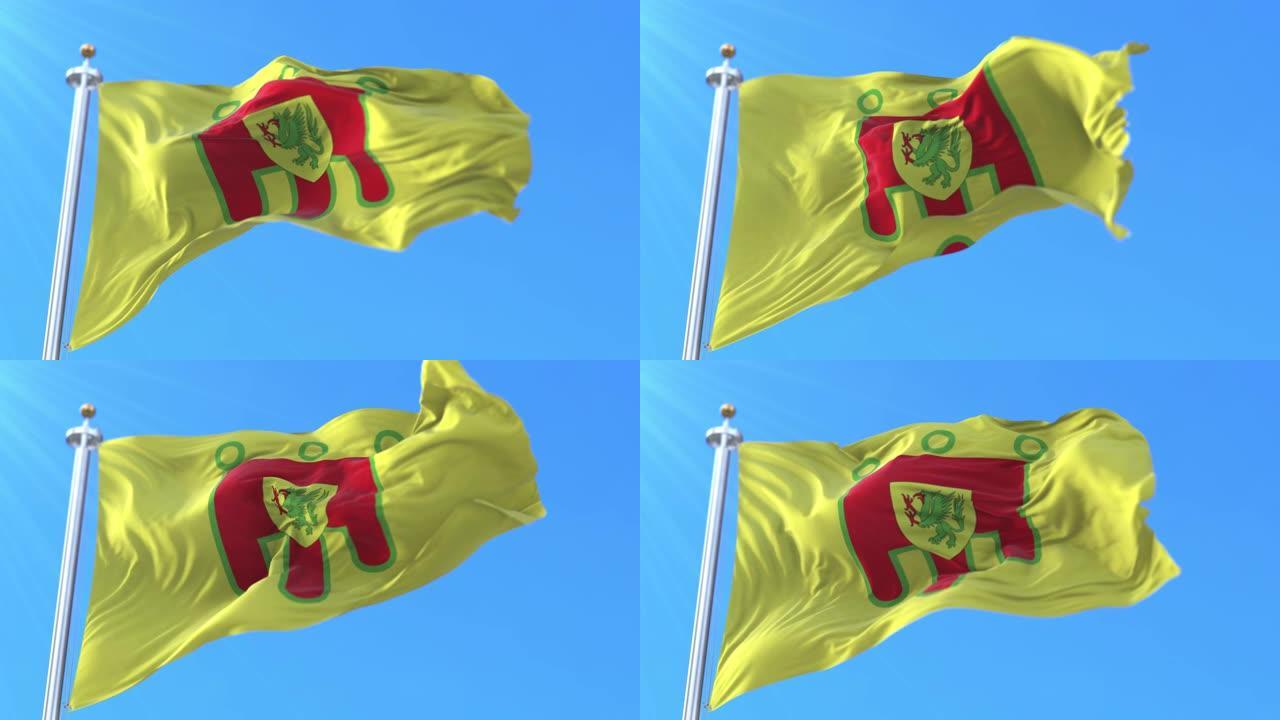法国奥弗涅罗讷阿尔卑斯省Puy de Dome部门的旗帜。循环