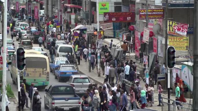 埃塞俄比亚首都亚的斯亚贝巴繁忙的城市