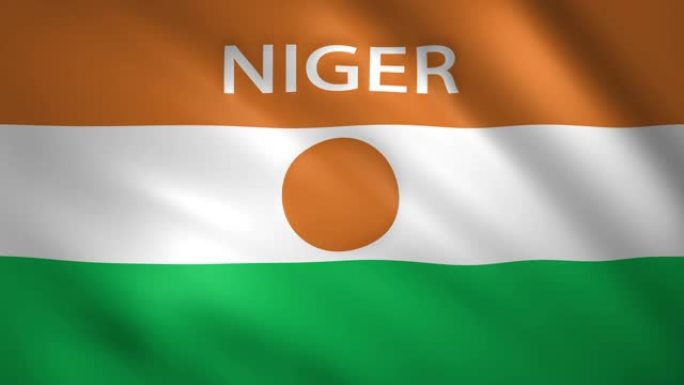 尼日尔国旗在风中略微移动