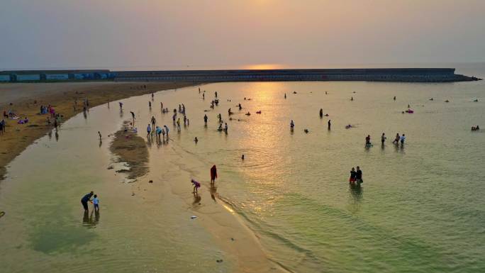 龙口海滩夕阳