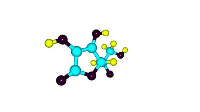 维生素c或抗坏血酸分子旋转视频全高清