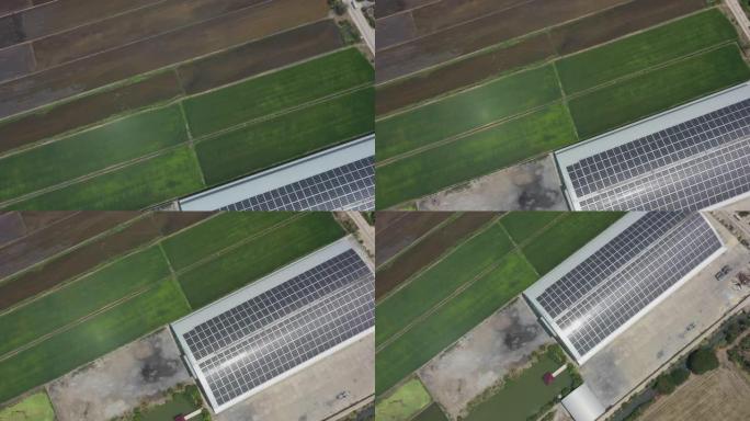 太阳能销售屋顶工厂鸟瞰图