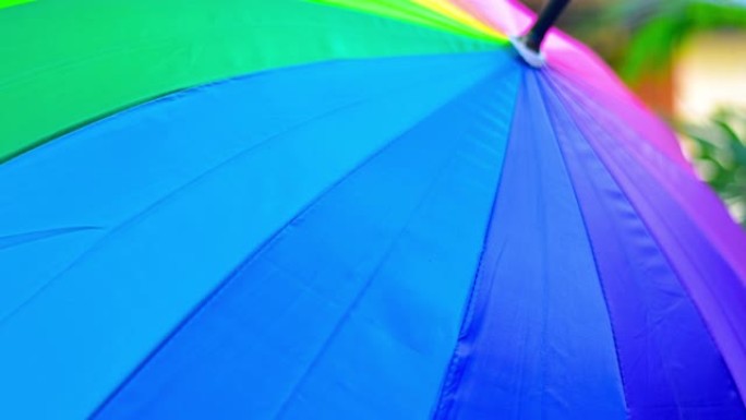 停止运动VDO五颜六色的雨伞。