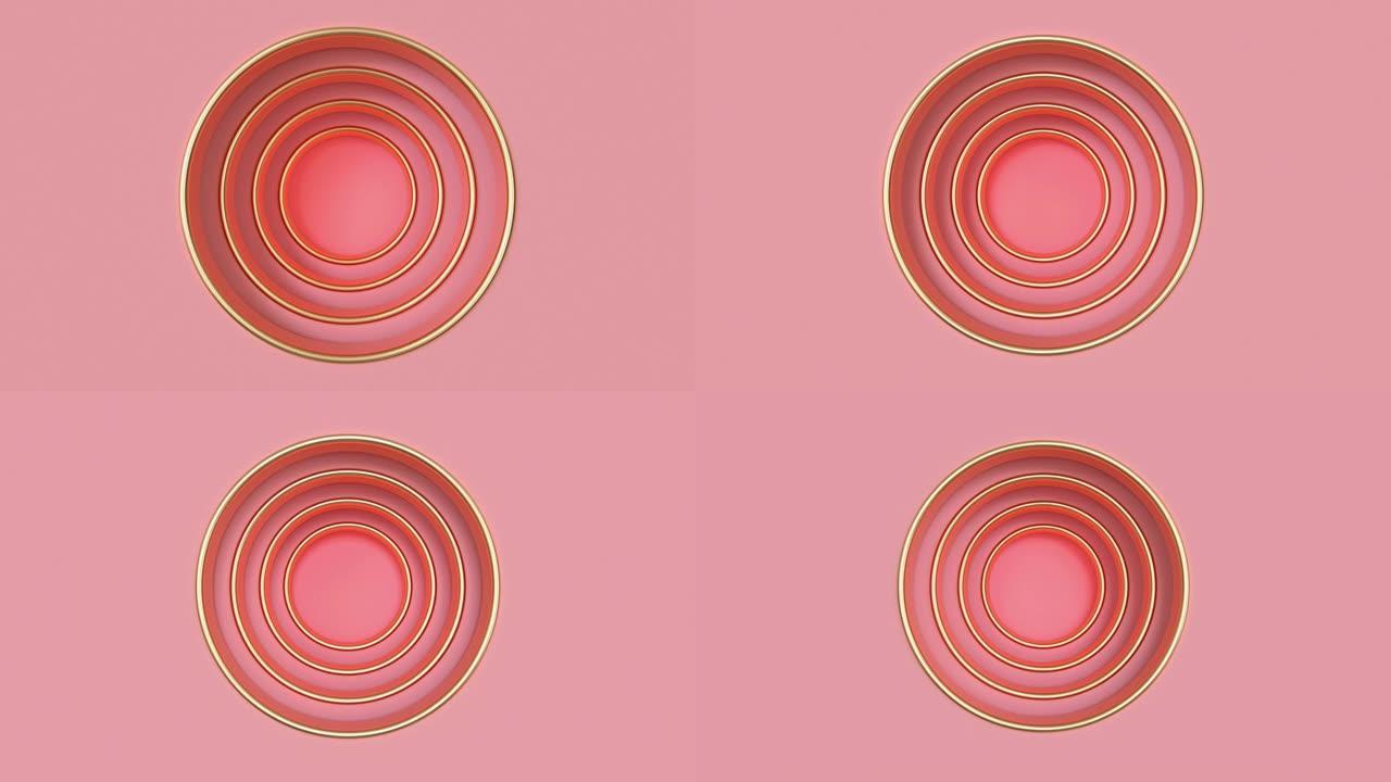 抽象3d渲染运动背景粉色墙孔