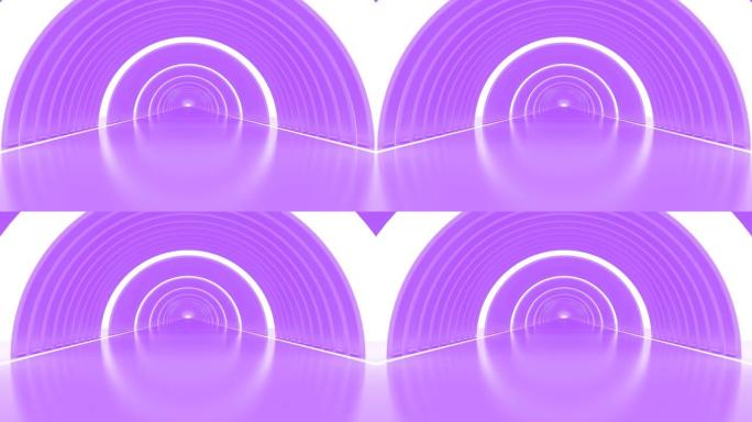 紫色抽象环形隧道全息科技隧道时空穿梭光线