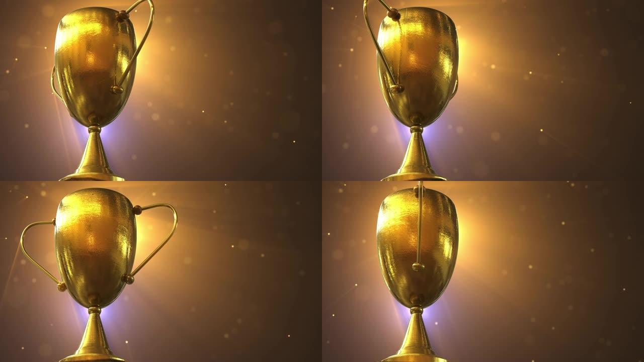 带灯的3D奖杯三维奖杯荣誉象征颁奖典礼