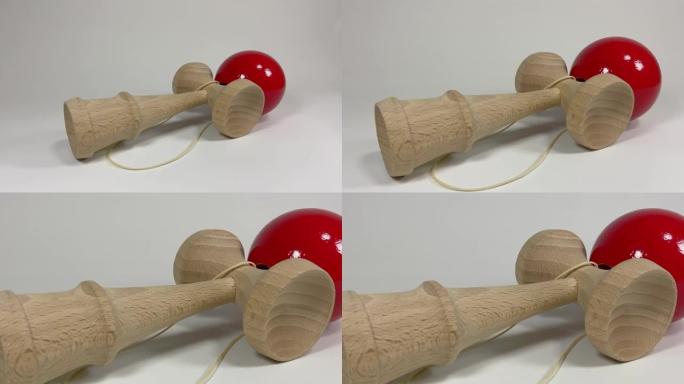 日本玩具kendama，特写视频剪辑