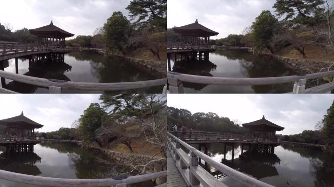 奈良市池塘上方的Ukimido亭