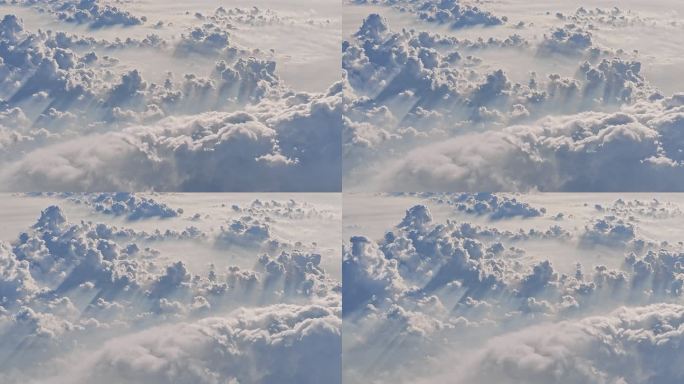 航拍高空山峰形状的云层