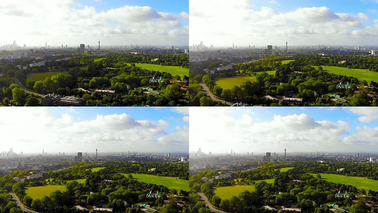 英国伦敦摄政公园的鸟瞰图