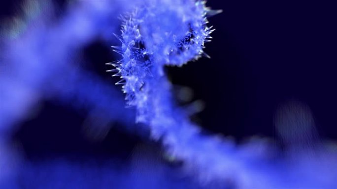 丛DNA分子模型，3D渲染在黑暗背景中旋转的DNA