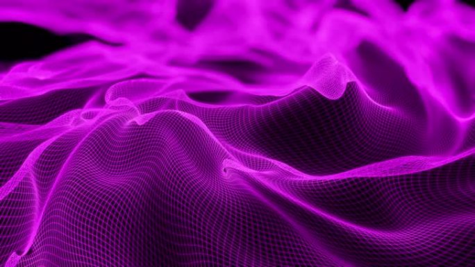 抽象网格波背景抽象粒子扭曲动态波浪线条