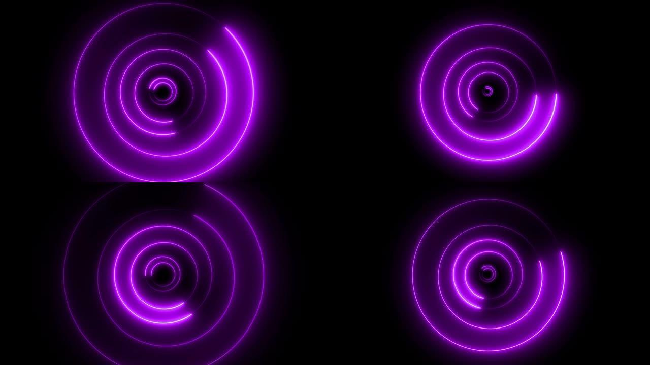 紫色抽象环圈隧道背景