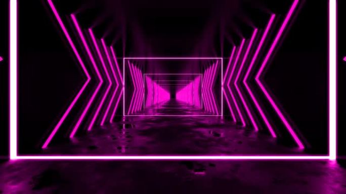 粉色Vj隧道环路时空穿梭光线穿梭科幻穿梭