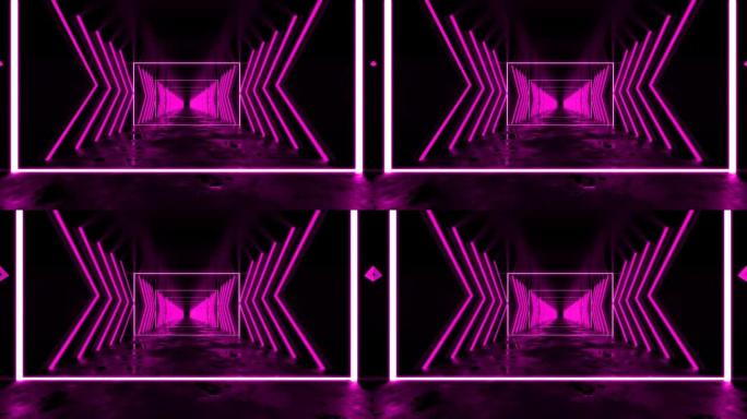 粉色Vj隧道环路时空穿梭光线穿梭科幻穿梭