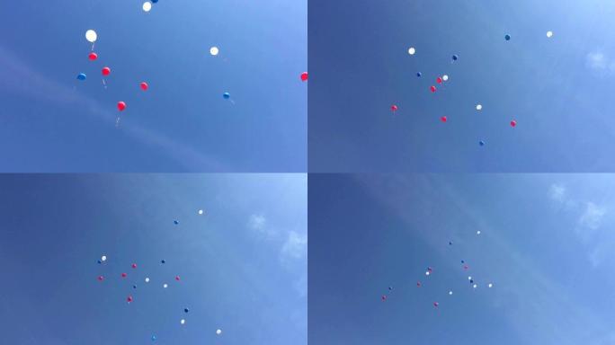 多色气球在天空中飞舞