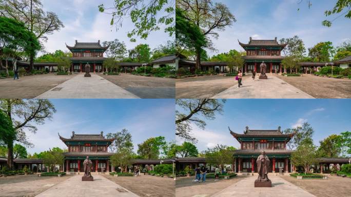 【4K超清】惠州丰湖书院孔子雕像移动延时