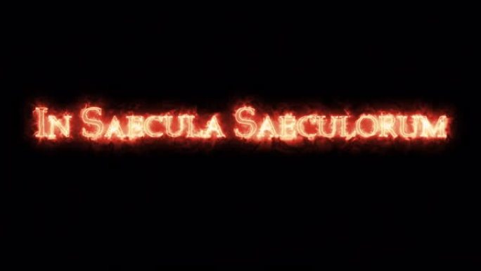 在用火写的saecula saeculorum。循环