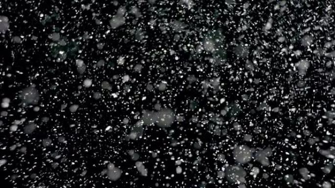 黑色背景上的白色雪花