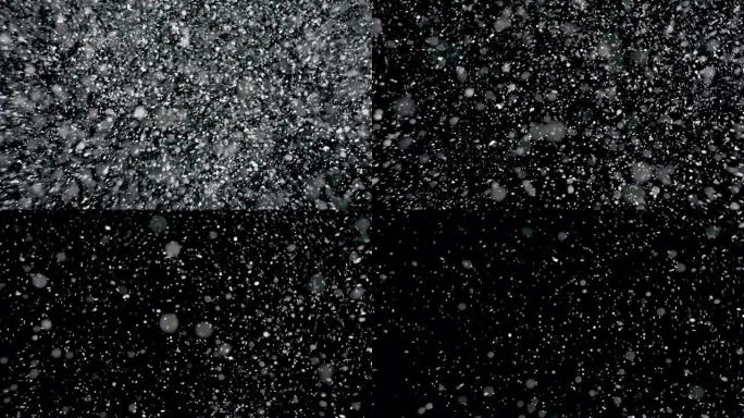 黑色背景上的白色雪花