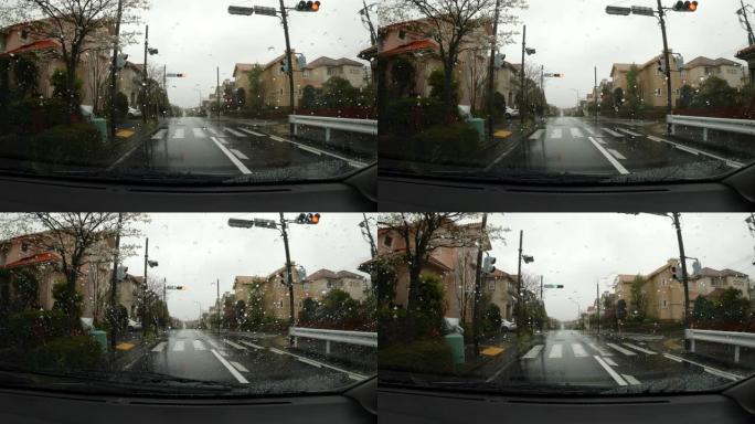 雨天/住宅区驾驶汽车