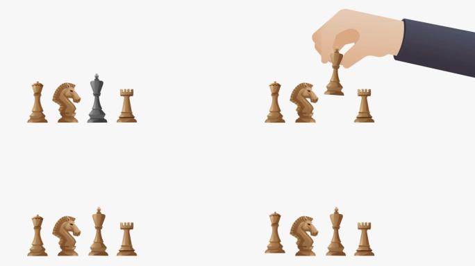 通过在背景，损失，游戏结束上摔倒棋子在棋盘上滚动国王