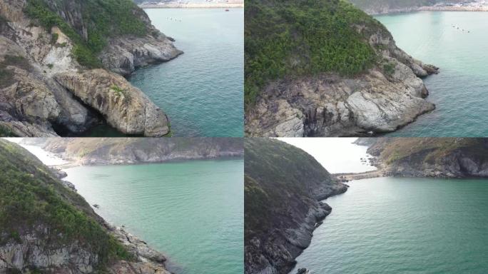 无人机查看鸭脷洲海岸景观,香港,白天
