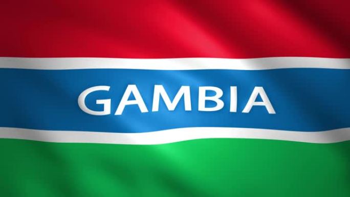 带有国名的冈比亚国旗