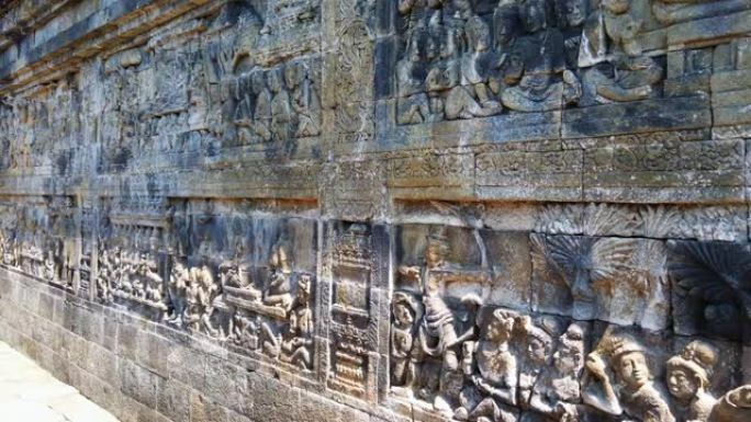 婆罗浮屠寺美丽的壁画雕塑