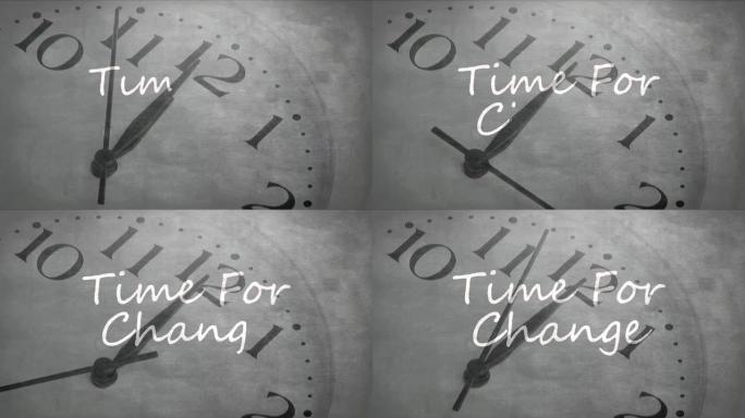 在后台移动的时钟上书写的更改时间的动画
