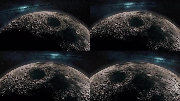 地球行星月球撞击坑的特写镜头