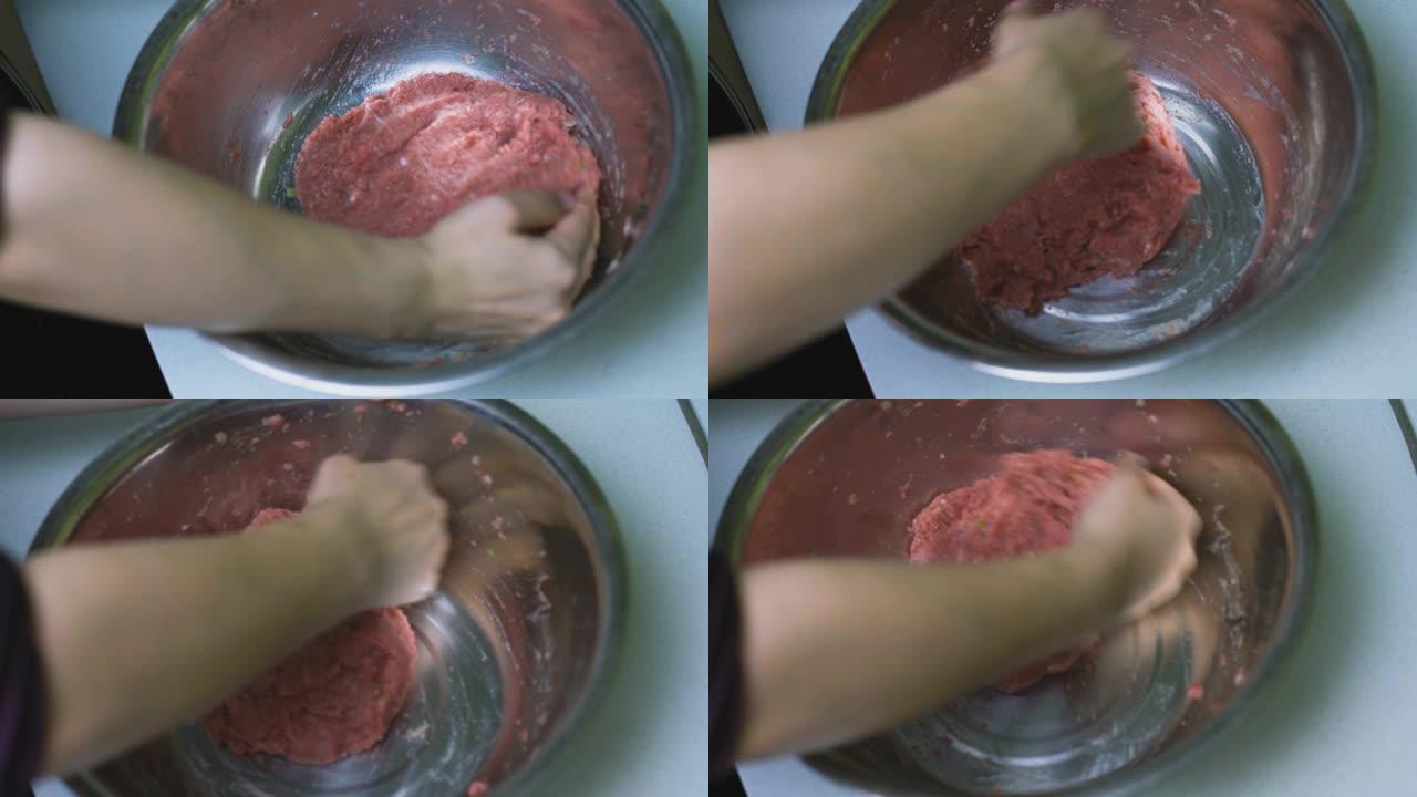 烹饪肉排的过程