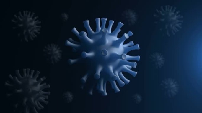 分散的蓝色病毒抽象循环背景
