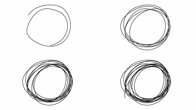 手绘涂鸦圈，标志设计元素。