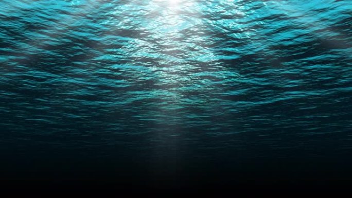 从水下观察到的穿透海洋表面的阳光
