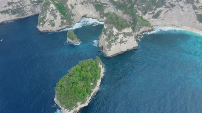 努沙佩尼达岛钻石海滩鸟瞰图，美丽的海洋，山脉