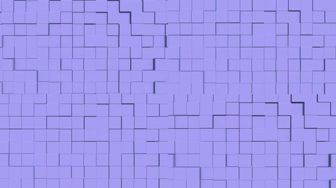 由上下移动的立方体形成的简约迷宫，闪闪发光。