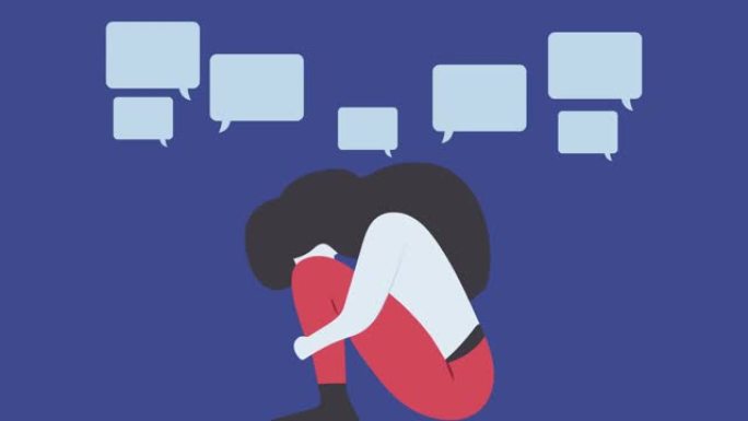 针对女性和青少年的网络欺凌的概念动画