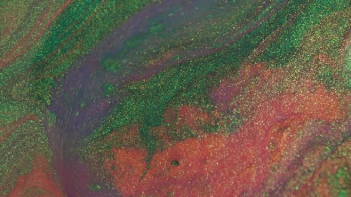 微距拍摄: 液体、抽象背景中运动丙烯酸涂料的颜色。