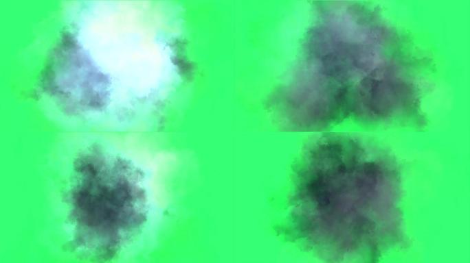 4k动画-绿屏上的云效果